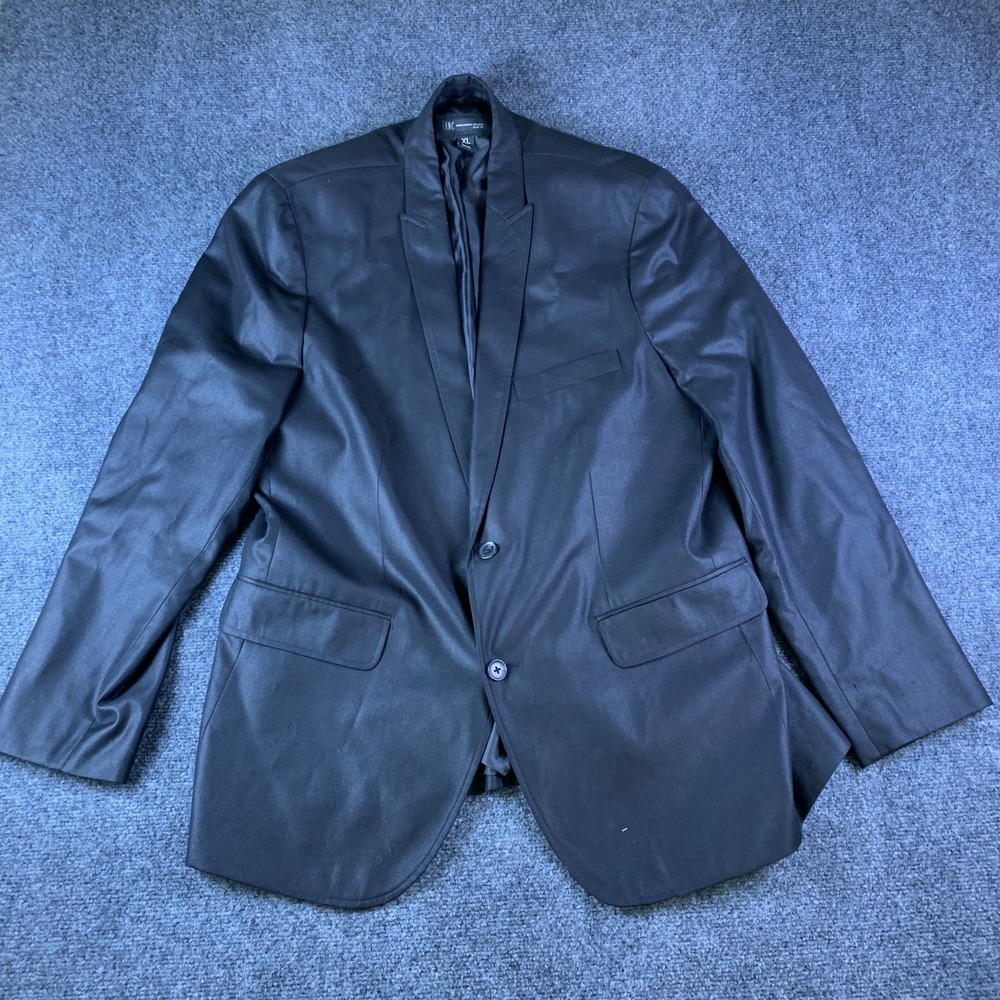 INC International Concepts Blazer Mens XL Black Good Peak Lapel Slim Fit Jacket